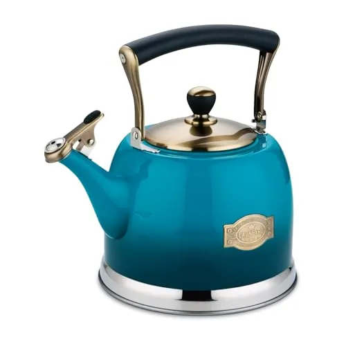 3LEdelstahl-Wasserkocher für Camping, Tee in Teekanne mit Griff, Induktionskochfeld und Gasherd, pfeifende Küche