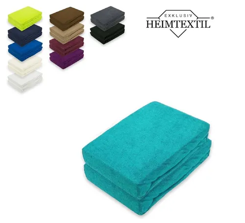 EXKLUSIV HEIMTEXTIL Spannbettlaken Doppelpack Frottee Spannbettlaken Premium, Frottee, Gummizug: rundum, (2 Stück), mit Rundumgummizug