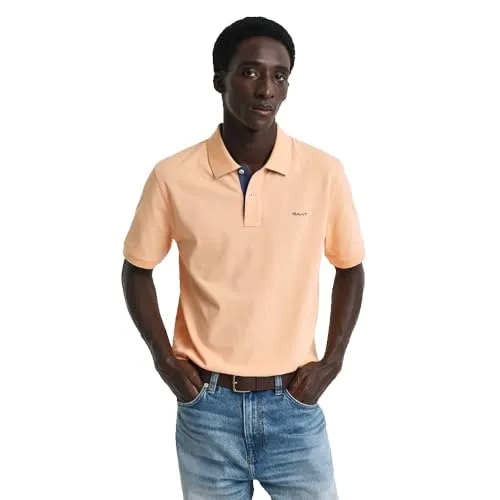 GANT Herren REG Contrast Pique SS Polohemd, Teak, XL - Poloshirt für Herren mit hohem Baumwollanteil für optimalen Tragekomfort und stilvolles Design.