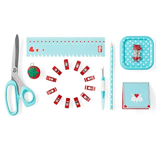 Prym 651222 Love Starter Set Nähen mint - Nähset in transparenter Aufbewahrungsbox, ideal für Nähanfänger oder als Geschenk, mit hochwertigem Zubehör für kreative Projekte.