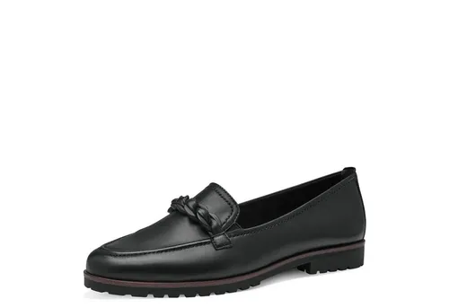Tamaris Slipper für Damen in Schwarz S24-0005089 - Slipper & Loafer aus hochwertigem Glattleder, mit eleganter Kordel und komfortabler, gepolsterter Innensohle für optimalen Tragekomfort. Ideal für Büro und Alltag.
