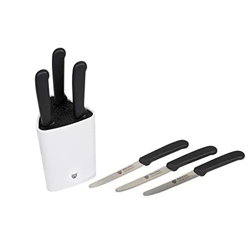 GRÄWE Universal-Messerblock, klein, weiß mit 6 Brötchenmessern
