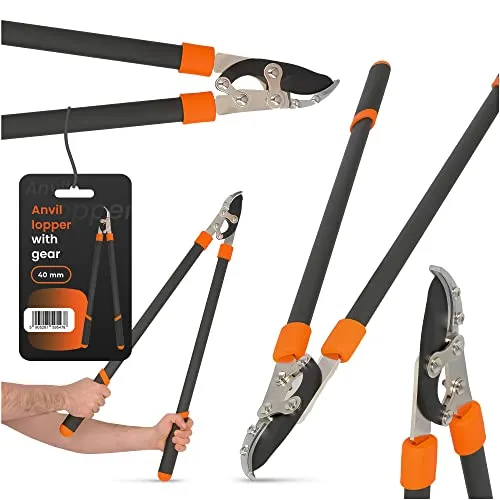 Zusammengesetzte Aktion Amboss Ast Baum Lopper 40mm Garten Pruner Schere Cutter Schneiden Beschneiden Formen Leichtes Gartenwerkzeug Rutschfester Griff Komfort Grip