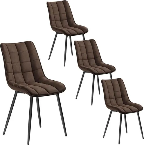 Woltu Esszimmerstuhl (4 St), gepolsterte Küchenstühle mit Metallbeinen - Set aus 4 stilvollen Esszimmerstühlen mit gepolsterter Sitz- und Rückenlehne. Ideal für verschiedene Böden. Robustes 4-Fuß-Gestell aus Eisen, einfach zu montieren.