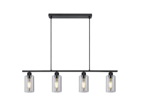 GLOBO LIGHTING LED Pendelleuchte mit dimmbaren Leuchtmitteln, 98 cm, Rauchglas - Moderne LED Pendelleuchte mit elegantem Design aus Rauchglas und schwarzem Metall. Ideal für Esstische oder Flure, schafft eine stilvolle Atmosphäre. Inklusive dimmbarer Leuchtmittel für individuelle Lichtstimmungen.