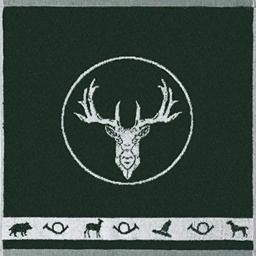 KRACHT Frottee Frottier Küchentuch Geschirrtuch Jagd grün 50x50 cm