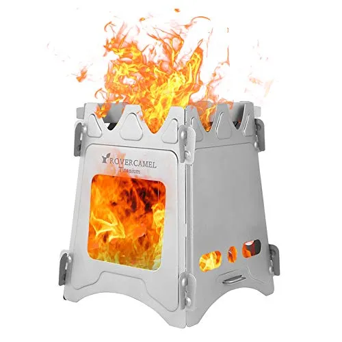 Lixa-da Campingkocher Holzofen Mini Holzvergaser Faltbar Tragbar, Alkoholkocher und Hobo Kocher, Herd für Outdoor-Aktivitäten, Kochen, Wandern, Picknick, BBQ