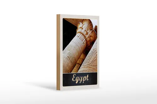 Holzschild Reise 12x18 cm Ägypten Afrika Pyramide Symbole Urlaub Schild