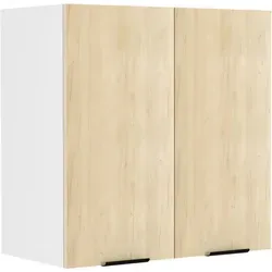 VCM Küchenschrank 60 cm - Hängeschrank mit Holztüren in Weiß/Honig-Eiche - Küchenhängeschrank mit einem Fachboden und zwei Drehtüren, ideal für platzsparende Aufbewahrung. Maße: H. 60 x B. 60 x T. 31 cm.