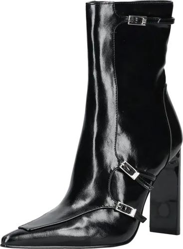 STEVE MADDEN Stiefelette aus Lederimitat in Schwarz - 41 EU - Wanderschuhe mit elegantem Design, 11 cm Absatzhöhe und praktischem Reißverschluss für einfachen Einstieg.