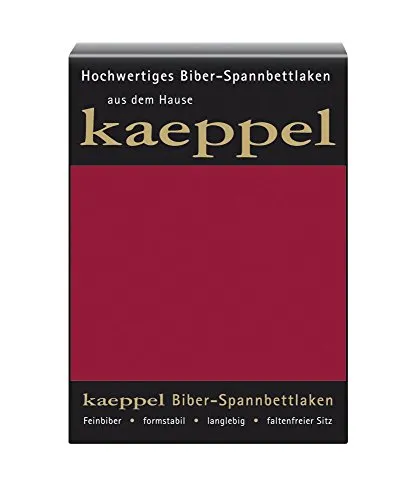 Produktbild Kaeppel Biber Bettlaken Betttuch 180-200x200 cm Spannbettlaken 14 Farben Uni Öko, Farbe:Karmin