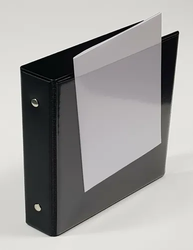 A6+ Ringordner Ringbuch Brilliant SCHWARZ mit Drahtniederhalter & Sichttasche