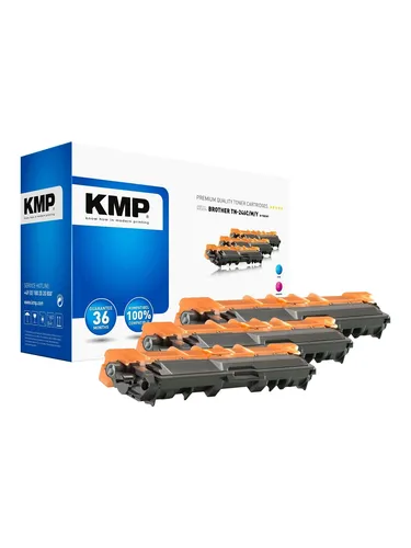 KMP B-T58 Toner kompatibel für Brother TN-246 - Cyan, Magenta, Gelb - Toner für DCP, HL und MFC Serien mit einer XL Druckleistung von 6600 Seiten. Recycelt und umweltschonend für nachhaltiges Drucken.