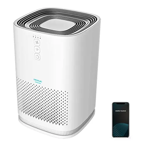 Cecotec Luftreiniger TotalPure 1500 Connected - Effizienter Luftreiniger mit 100 CADR und WLAN-Steuerung, ideal für Räume bis 40 m³. Genießen Sie saubere Luft dank 3-Stufen-Filtration und PM 2.5-Sensor für optimale Luftqualität.