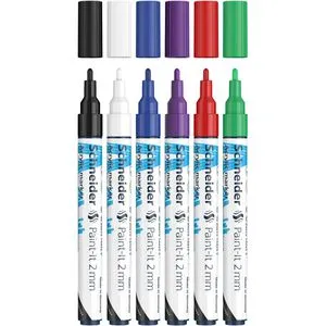 Schneider Acrylstifte Paint-It 310, 50-120195, Set 1, sortiert, Rundspitze, wasserfest, 6 Stück