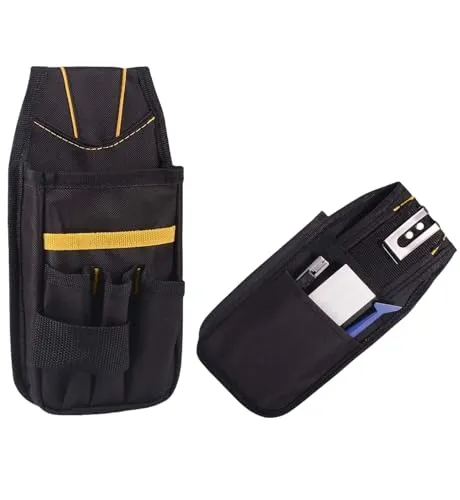 Werkzeugtasche,Werkzeug Organizer, Praktischer Werkzeughalter mit großen und kleinen Taschen Robust Werkzeugbeutel für Elektriker, seitliche Gürteltasche mit Metall-Gürtelclip