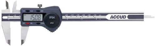 Accud 1601071 Digitaler Messschieber 150 mm IP54 - Messschieber mit digitaler Anzeige und IP54 Schutzklasse, ideal für präzise Messungen in anspruchsvollen Umgebungen.