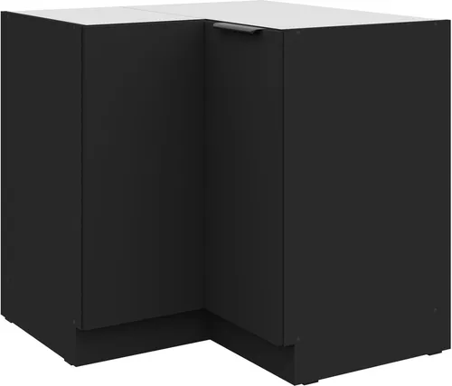Küchen Eckunterschrank 90x90 cm SIENA Schwarz in schwarz von Küchenpreis-Bombe