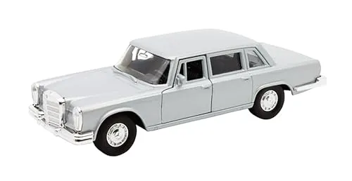 Mercedes-Benz 600 1963 Modellauto aus Metall Modell Auto mit Rückzugmotor Spielzeugauto Welly 4-Varianten 32 (Silber-Metallic)