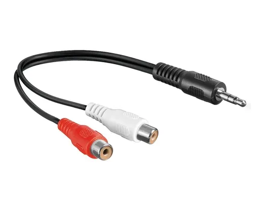 DINIC Audioadapter 3,5mm Stereoklinke auf 2x Cinch Buchse, 0,20m, #1907286