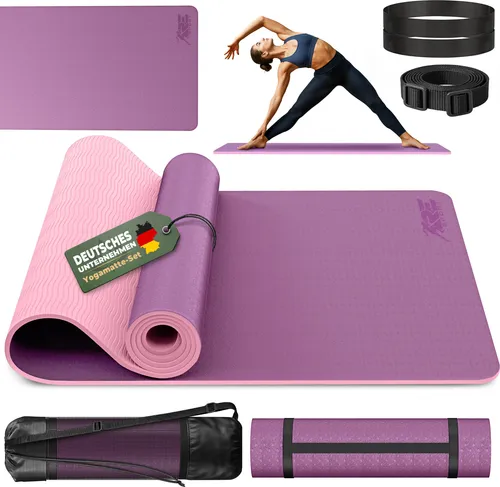 RE:SPORT Yogamatte Lila Fitnessmatte Gymnastikmatte Pilates Sportmatte Bodenmatte