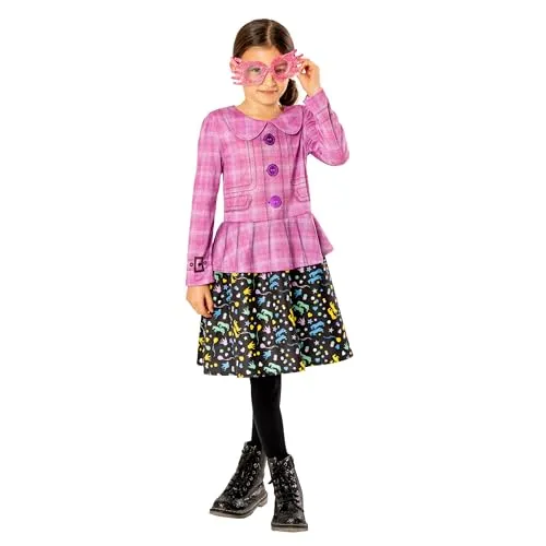 Rubies Offizielles Harry Potter Luna Lovegood Kinderkostüm - Kostüme für Kinder, offizielles Harry Potter Lizenzprodukt mit Jacke, bedrucktem Rock und glitzernder Brille – perfekt für Mottopartys und Halloween.
