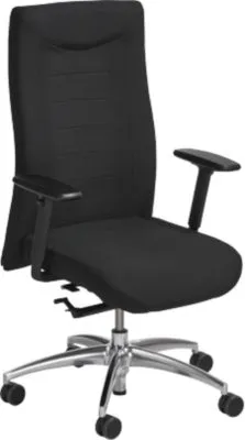 Bürostuhl Ergonomisch, Schreibtischstuhl verstellbar,150 kg belastbar, Chefsessel mit Synchronmechanik, Lordosenstütze & Knierolle höhenverstellbar, home office chair mit Armlehnen, schwarz