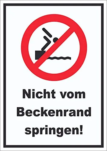 Nicht vom Beckenrand springen Aufkleber A4 (210x297mm)