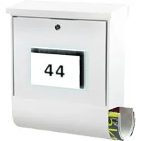 Burg Wächter Solar Briefkasten-Set Malaga 44 - Robuster Stahl-Briefkasten mit Solarlicht, perfekt für sicheren und beleuchteten Postempfang, ideal für moderne Haushalte.