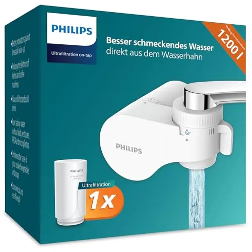 Philips Filtration am Wasserhahn - Wasserfilter für frisches, rein schmeckendes Wasser direkt aus dem Hahn. Mit dem Philips X-Guard Ultrafitrationssystem reduzieren Sie Chlor, Blei und Bakterien. Einfache Installation in Sekundenschnelle!