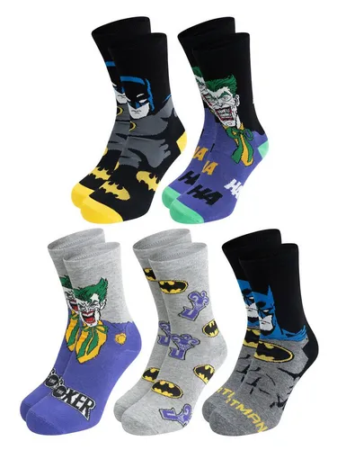 United Labels® Socken DC Comics Batman & Joker Socken Sneaker Strümpfe (5er Pack) 40-45