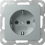 Gira Steckdose SCHUKO 418826 System 55 F Alu in silber von Gira