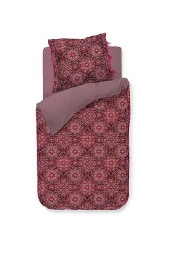 PIP Il Mosaico Bettwäsche-Set Dunkelrot 135x200 cm - Bettwäsche-Set aus 100% Baumwolle in dunkelrot, mit hochwertigem Reißverschluss für einfachen Wechsel. Atmungsaktive Perkal-Qualität sorgt für erholsamen Schlaf und bleibt auch nach vielen Wäschen farbintensiv.