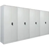 PROREGAL MegaDeal 4x Flügeltürenschrank ELEPHANT abschließbar, komplett montiert - 4er Set stabiler Flügeltürenschränke aus pulverbeschichtetem Stahl, ideal für sichere Aufbewahrung. Mit 2 abschließbaren Türen und 6 Fächern, sofort einsatzbereit und ohne Aufbau.