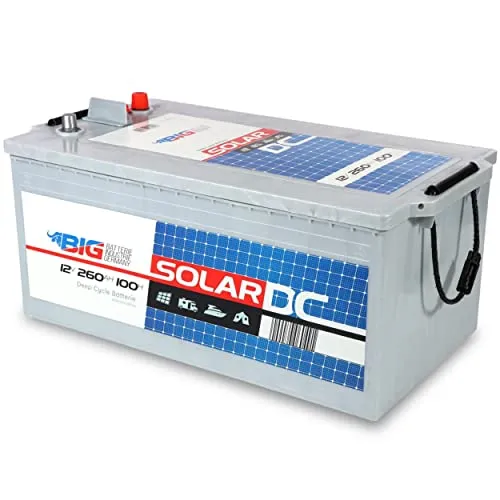 BIG Solarbatterie 12V 260Ah C100 (Versorgungsbatterie) - Professional Solar DC Batterie (12 Volt) für Photovoltaik-Inselanlage & Solaranlage für Wohnmobil, Gartenhaus, Camping & Co.