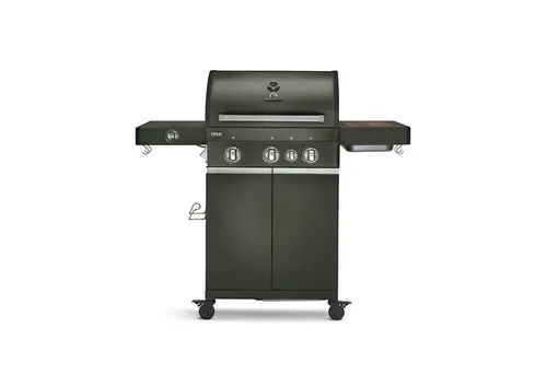 BURNHARD® Gasgrill FRED, 3-Brenner Gasgrill, Deluxe, Gusseisenrost - Green Edition