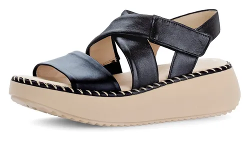 Gabor Damen Riemchensandalen - Wanderschuhe mit flachem Absatz und Klettverschluss, ideal für komfortable Sommertage und Strandbesuche.