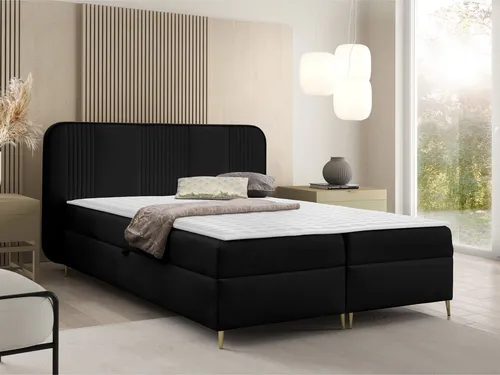 Mirjan24 Boxbett Schwarz 120x200 cm mit Bettkästen - Komfortables Boxbett mit zwei praktischen Bettkästen für zusätzlichen Stauraum. Ideal für das Schlafzimmer, mit einem modernen Design und stabiler Konstruktion.