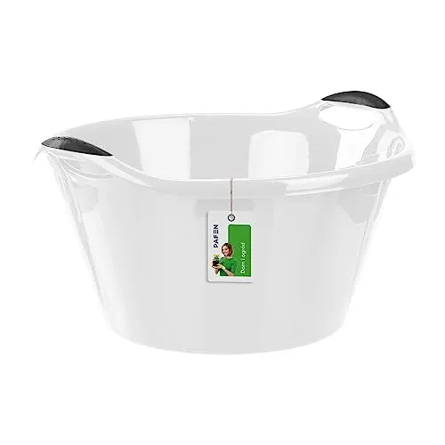 Runde Wäscheschüssel 15L Universal-Schüssel – 57 x 50,5 x 30 cm- Schüssel für Wäsche Spülschüsseln Starke Wäschewanne aus Stabilem Kunststoff | Grau