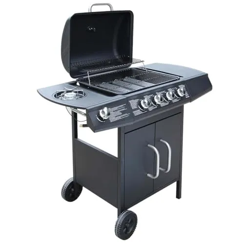 vidaXL Gasgrill mit 4 Brennern und 1 Seitenbrenner von vidaXL