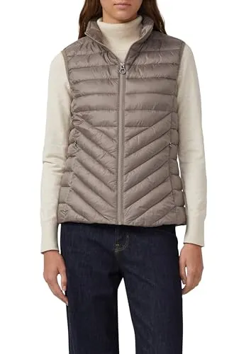 s.Oliver Packbare leichte Steppweste mit Stehkragen - Funktionsjacken: Slim Fit, leicht und packbar, ideal für Outdoor-Aktivitäten, ausgestattet mit Innentasche und Reißverschluss.