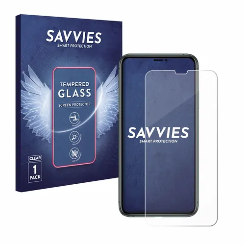 Savvies Schutzglas für Apple iPhone 11 Pro Max Echt Glas Panzer Display 9H