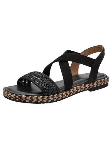 Tamaris Riemchensandale Sommerschuh schwarz 38 EU - Modische Sandalette in Größe 38 mit bestickter Sohle. Ideal für den Sommer, bietet sie einen komfortablen Blockabsatz und ein offenes Design. Perfekt für entspannte Freizeitlooks!