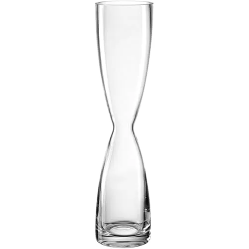 LEONARDO HOME Diabolo Solifleurvase, 1 Stück, formschöne Vase aus Glas, handgemachte Dekoration, Solifleurvase für Einzelblüten, harmonisches Kunstwerk, Höhe 32 cm, transparent, 045265