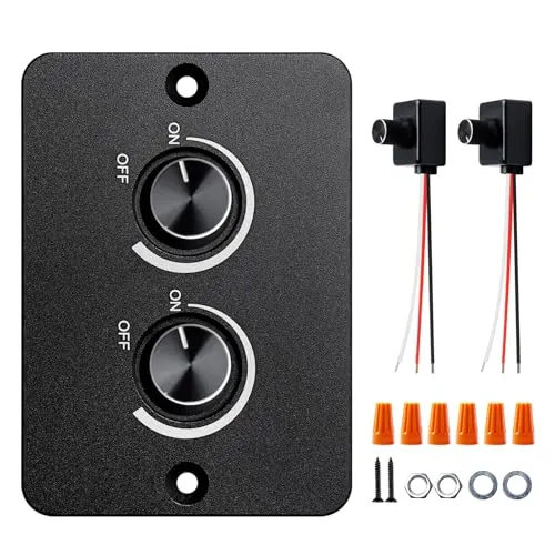 DC 12V Dimmer, Dimmer Schalter 5A 3 Drähte PWM LED Dimmschalter mit Drehregler, stufenloser Dimmer für LED Lampen für Wohnmobil, Wohnwagen, Boot, LKW, Camper, Lampe und einfarbige LED Streifen