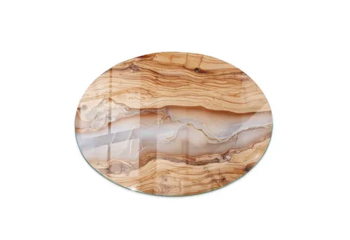 Tulup Tischplatte Couchtisch aus Glas und Naturholz