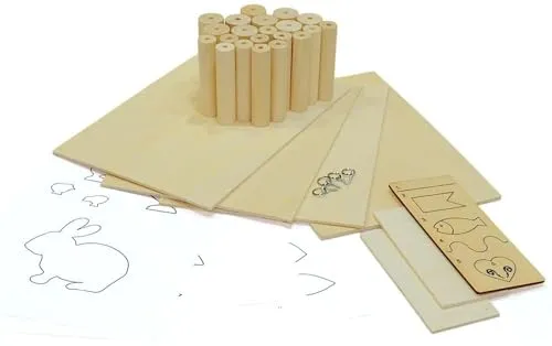 The cool tool Materialpaket Drechseln + Sägen - Geeignet für PLAYmake 4in1 und UNIMAT 1 Basic - enthält Drechselholz Linde und Pappelsperrholz - mit Bauplänen