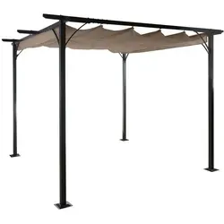Berlinlodge Pergola Taupe, 300x232 cm, Metall - Moderne Pergola in taupe, idealer Sonnen- und Sichtschutz für Ihren Garten. Robustes Gestell aus pulverbeschichtetem Stahl, einfach selbst zu montieren. Genießen Sie entspannte Stunden im Freien!