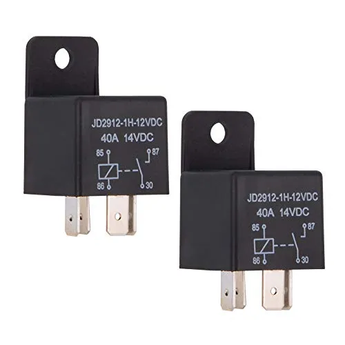 Ehdis 2 Stück Car Relais 12V 40A 4 Pin KFZ Relais Auto Moto Schalter Vorspeisen Spst Modell Nr: JD2912-1H-12VDC 40A 14VDC