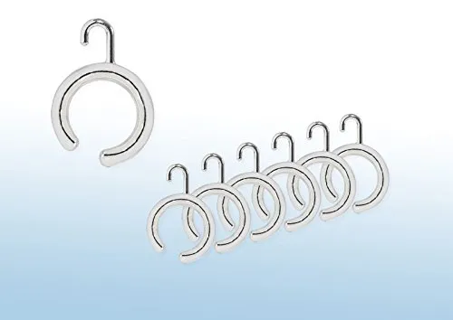 KS Handel 24 14 x DUSCHVORHANGRINGE OFFEN BARRIEREFREI MIT Haken FÜR DUSCHVORHANG DUSCHVORHANGSTANGE! Shower Curtain Rings! (Silber glänzend)